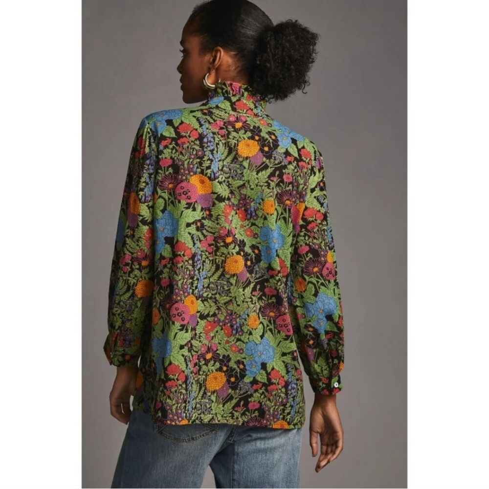 Anthropologie Mille Blair Blouse Top In Botanica Size Small - Picture 3 of 13